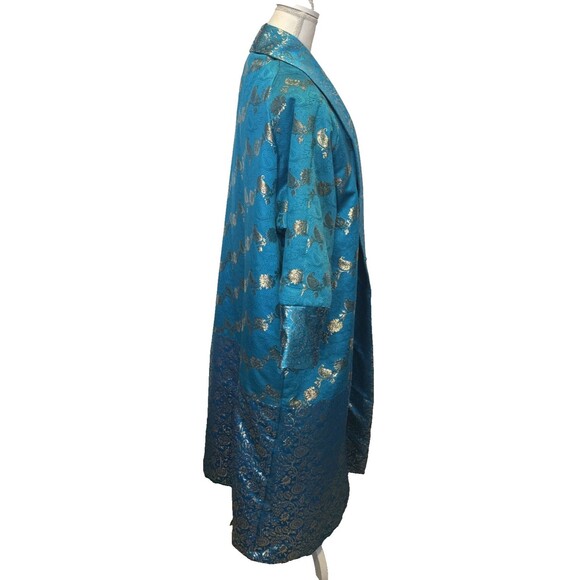 Vintage Victoria’s Secret Gold Label Brocade Jaquard Robe One Size Gold Metallic - Picture 10 of 13